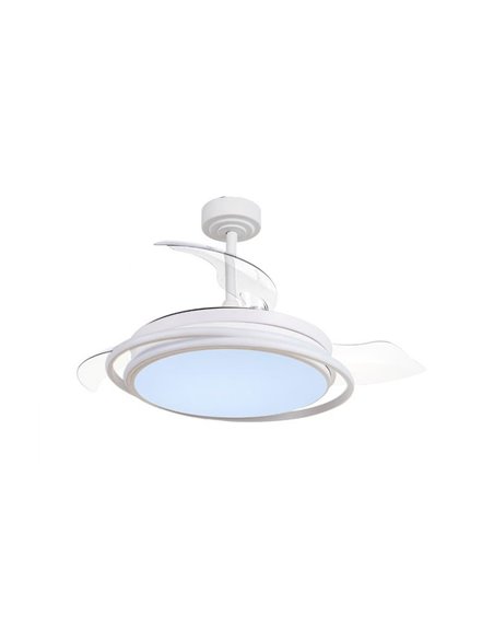 Ventilateur LED ANTILA à pales repliables, blanc, 60 W, 6 000 lm, CCT Dim