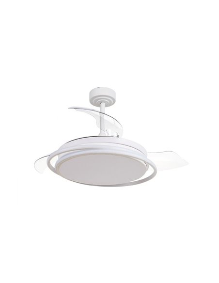 Ventilateur LED ANTILA à pales repliables, blanc, 60 W, 6 000 lm, CCT Dim