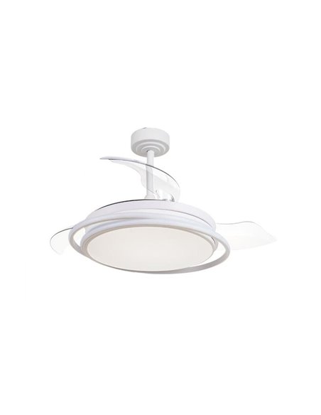 Ventilateur LED ANTILA à pales repliables, blanc, 60 W, 6 000 lm, CCT Dim