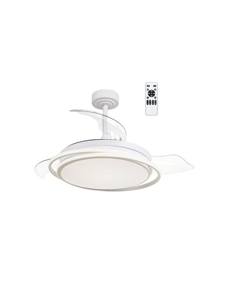 Ventilador LED con aspas plegables ANTILA blanco, 60W 6000Lm CCT Dim
