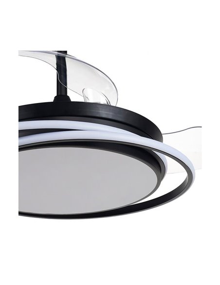 Ventilador LED con aspas plegables ANTILA negro, 60W 6000Lm CCT Dim