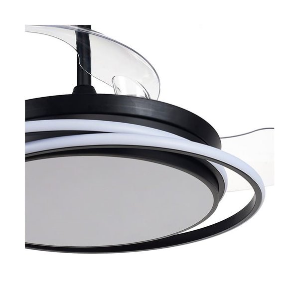 Ventilador LED con aspas plegables ANTILA negro, 60W 6000Lm CCT Dim