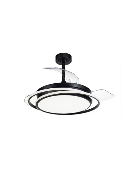 Ventilador LED con aspas plegables ANTILA negro, 60W 6000Lm CCT Dim
