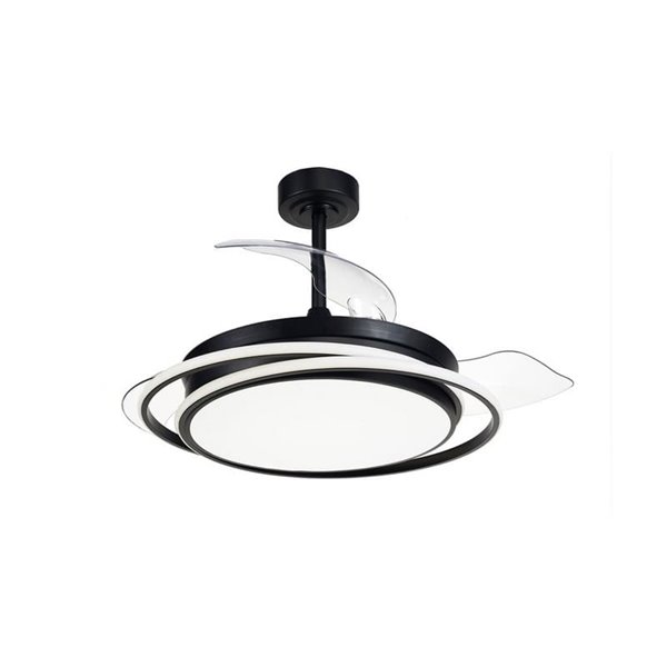 Ventilador LED con aspas plegables ANTILA negro, 60W 6000Lm CCT Dim