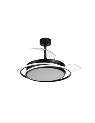 Ventilador LED con aspas plegables ANTILA negro, 60W 6000Lm CCT Dim