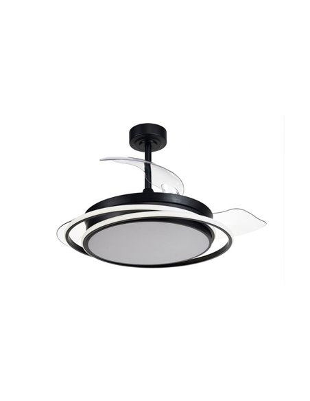 Ventilador LED con aspas plegables ANTILA negro, 60W 6000Lm CCT Dim