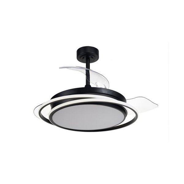 Ventilador LED con aspas plegables ANTILA negro, 60W 6000Lm CCT Dim