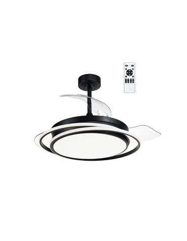 Ventilador LED con aspas plegables ANTILA negro, 60W 6000Lm CCT Dim