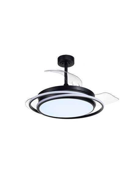 Ventilador LED con aspas plegables ANTILA negro, 60W 6000Lm CCT Dim