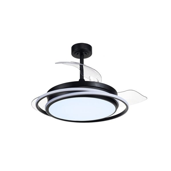 Ventilador LED con aspas plegables ANTILA negro, 60W 6000Lm CCT Dim