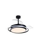 Ventilador LED con aspas plegables ANTILA negro, 60W 6000Lm CCT Dim