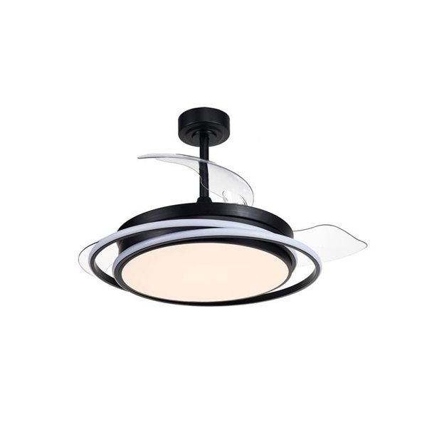 Ventilador LED con aspas plegables ANTILA negro, 60W 6000Lm CCT Dim