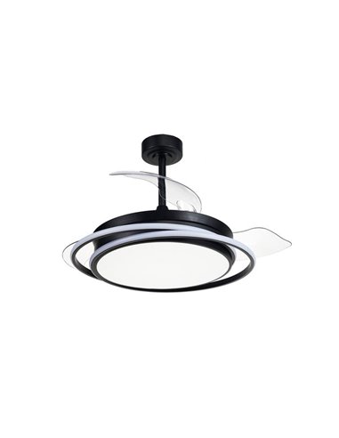 Ventilador LED con aspas plegables ANTILA negro, 60W 6000Lm CCT Dim