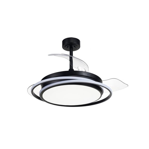 Ventilador LED con aspas plegables ANTILA negro, 60W 6000Lm CCT Dim