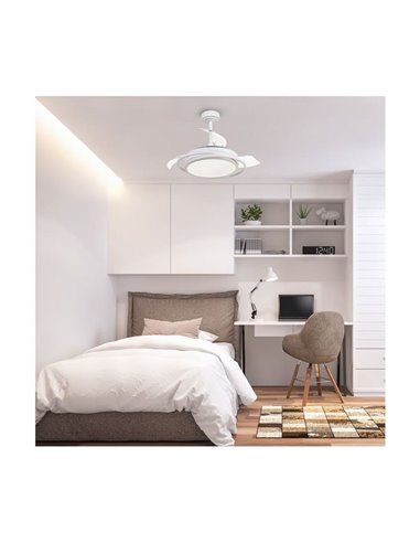 Ventilador de techo LED ANTILA MINI blanco, 40W 4000 Lm CCT