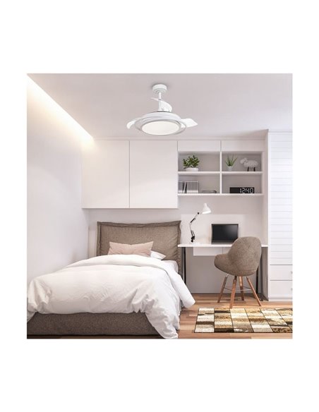 Ventilador de techo LED ANTILA MINI blanco, 40W 4000 Lm CCT