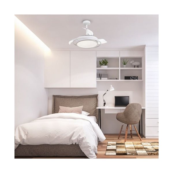 Ventilador de techo LED ANTILA MINI blanco, 40W 4000 Lm CCT