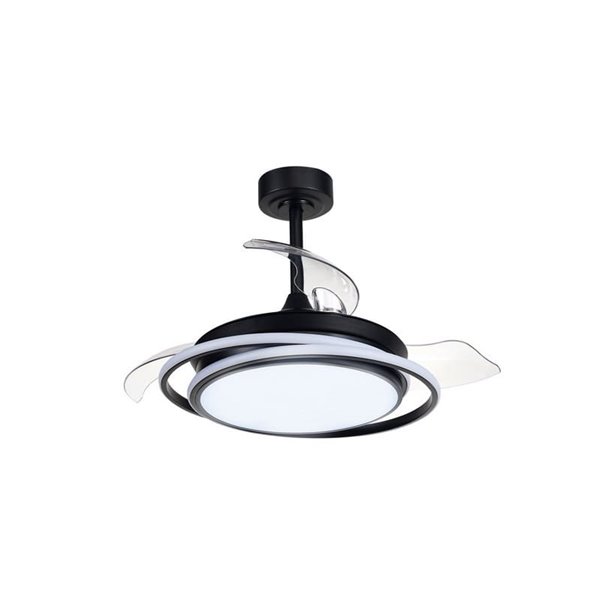 Ventilador de techo LED ANTILA MINI negro, 40W 4000 Lm CCT