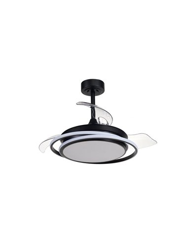 Ventilador de teto ANTILA MINI LED, preto, 40W, 4000 Lm CCT