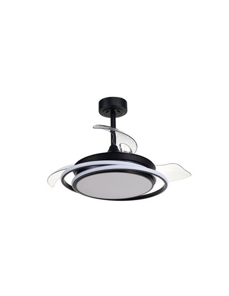 Ventilador de teto ANTILA MINI LED, preto, 40W, 4000 Lm CCT