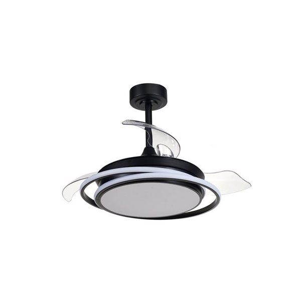 Ventilador de teto ANTILA MINI LED, preto, 40W, 4000 Lm CCT