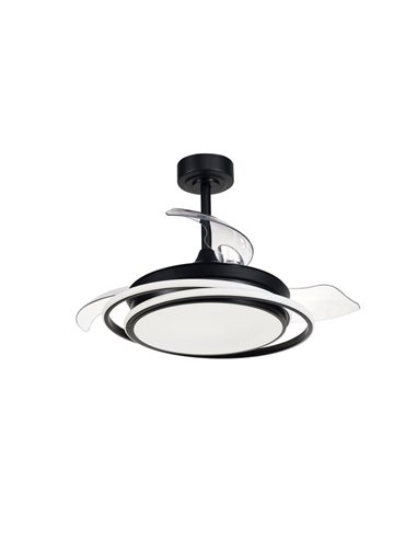 Ventilador de techo LED ANTILA MINI negro, 40W 4000 Lm CCT