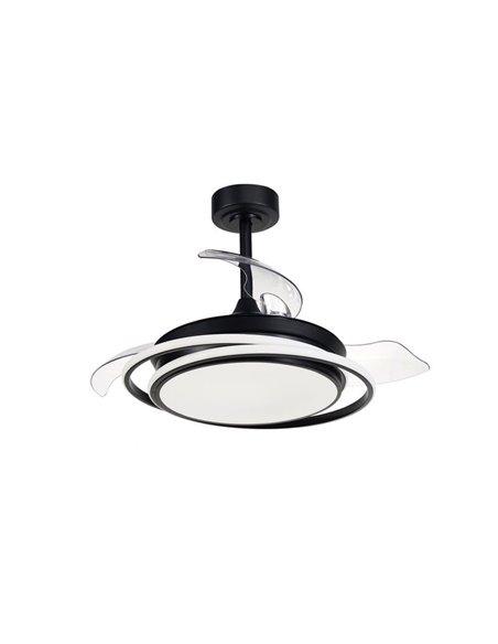 Ventilador de techo LED ANTILA MINI negro, 40W 4000 Lm CCT