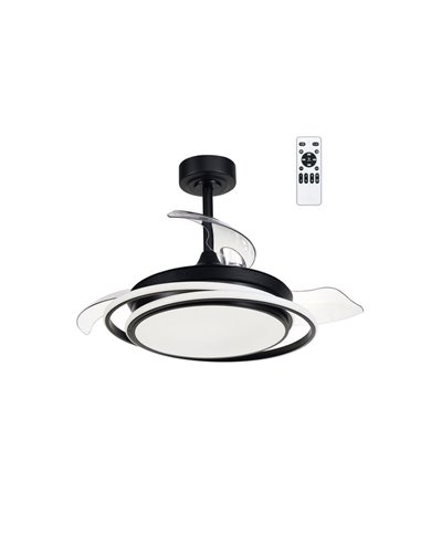 Ventilador de techo LED ANTILA MINI negro, 40W 4000 Lm CCT