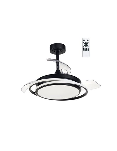 Ventilador de techo LED ANTILA MINI negro, 40W 4000 Lm CCT