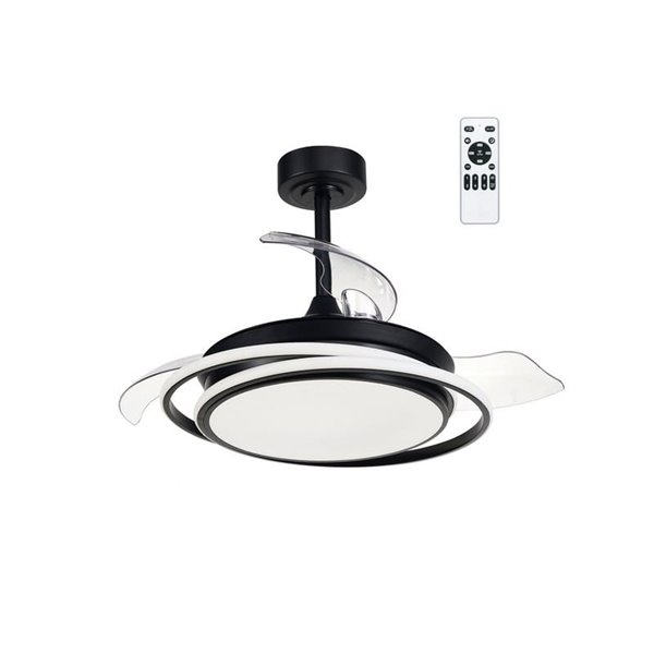 Ventilador de teto ANTILA MINI LED, preto, 40W, 4000 Lm CCT