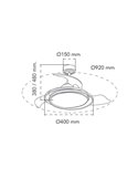 Ventilador de techo LED ANTILA MINI negro, 40W 4000 Lm CCT