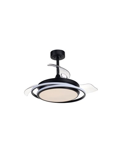 Ventilador de techo LED ANTILA MINI negro, 40W 4000 Lm CCT