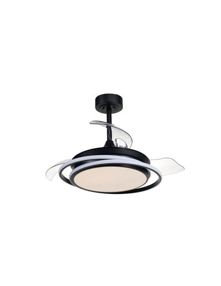 Ventilador de techo LED ANTILA MINI negro, 40W 4000 Lm CCT