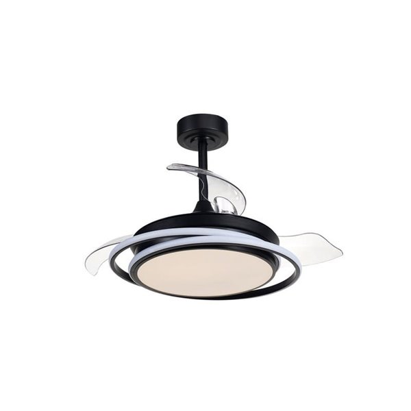 Ventilador de teto ANTILA MINI LED, preto, 40W, 4000 Lm CCT