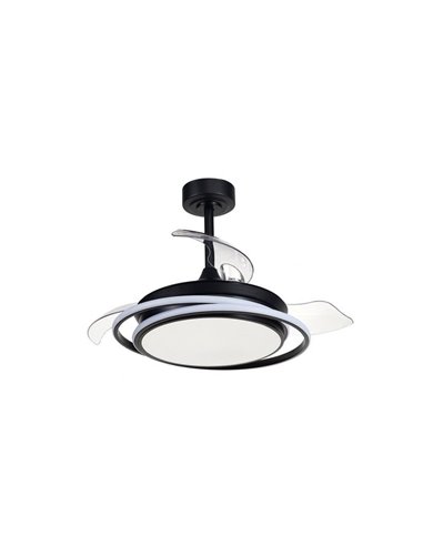 Ventilador de techo LED ANTILA MINI negro, 40W 4000 Lm CCT