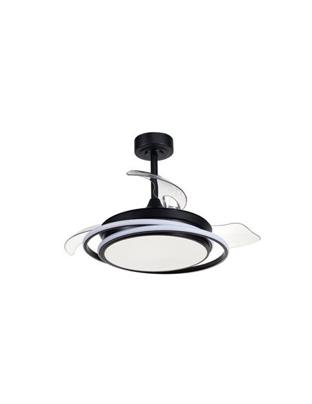 Ventilador de techo LED ANTILA MINI negro, 40W 4000 Lm CCT