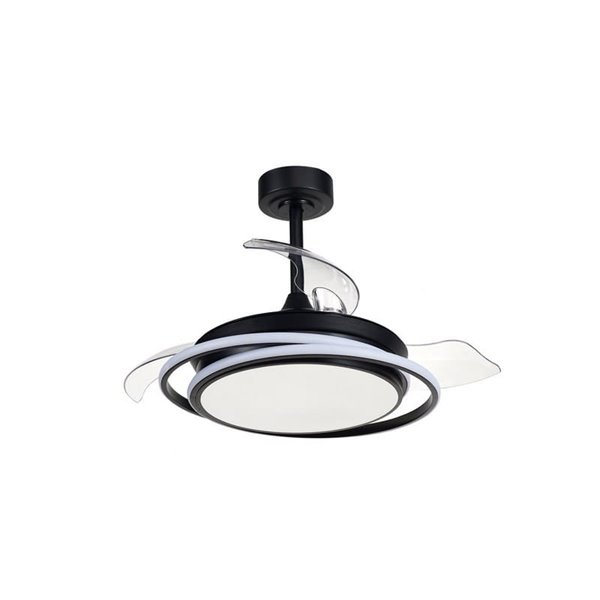 Ventilador de techo LED ANTILA MINI negro, 40W 4000 Lm CCT