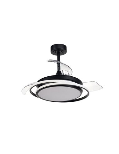 Ventilador de techo LED ANTILA MINI negro, 40W 4000 Lm CCT
