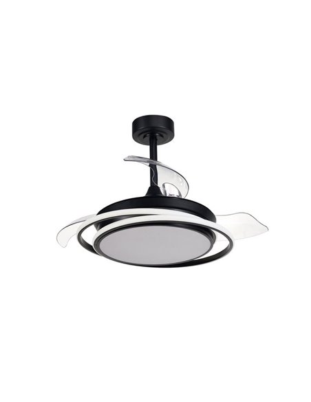 Ventilador de techo LED ANTILA MINI negro, 40W 4000 Lm CCT