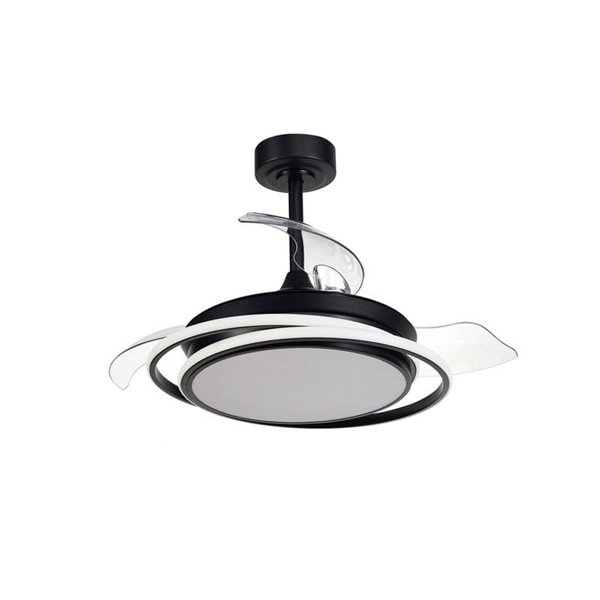 Ventilador de teto ANTILA MINI LED, preto, 40W, 4000 Lm CCT