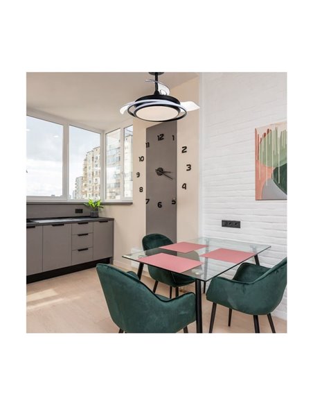 Ventilador de techo LED ANTILA MINI negro, 40W 4000 Lm CCT