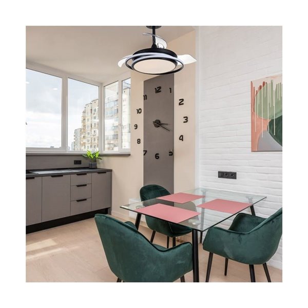 Ventilador de techo LED ANTILA MINI negro, 40W 4000 Lm CCT