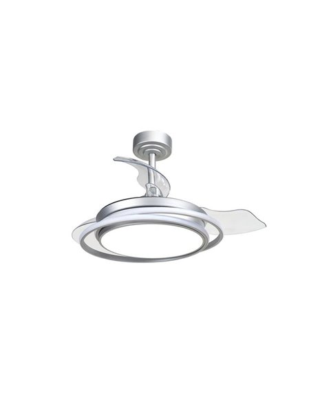 Ventilador de teto ANTILA MINI LED, prata, 40W, 4000 Lm CCT