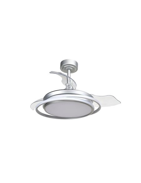 Ventilador de techo LED ANTILA MINI plata, 40W 4000 Lm CCT