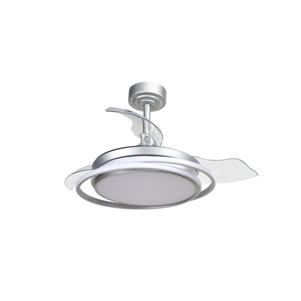 Ventilador de teto ANTILA MINI LED, prata, 40W, 4000 Lm CCT