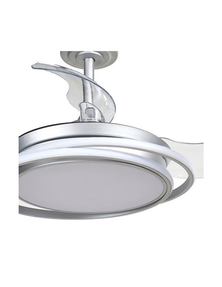Ventilador de techo LED ANTILA MINI plata, 40W 4000 Lm CCT