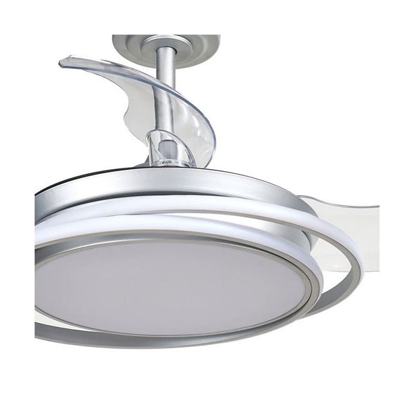 Ventilador de teto ANTILA MINI LED, prata, 40W, 4000 Lm CCT