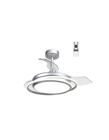 Ventilador de techo LED ANTILA MINI plata, 40W 4000 Lm CCT