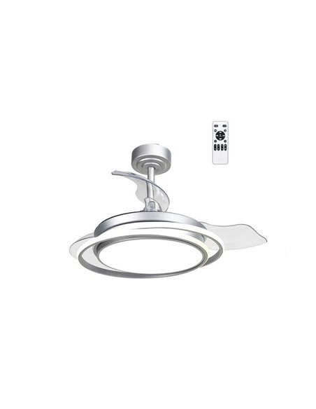 Ventilador de teto ANTILA MINI LED, prata, 40W, 4000 Lm CCT