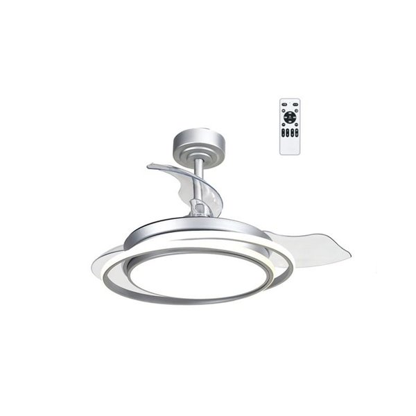 Ventilador de techo LED ANTILA MINI plata, 40W 4000 Lm CCT